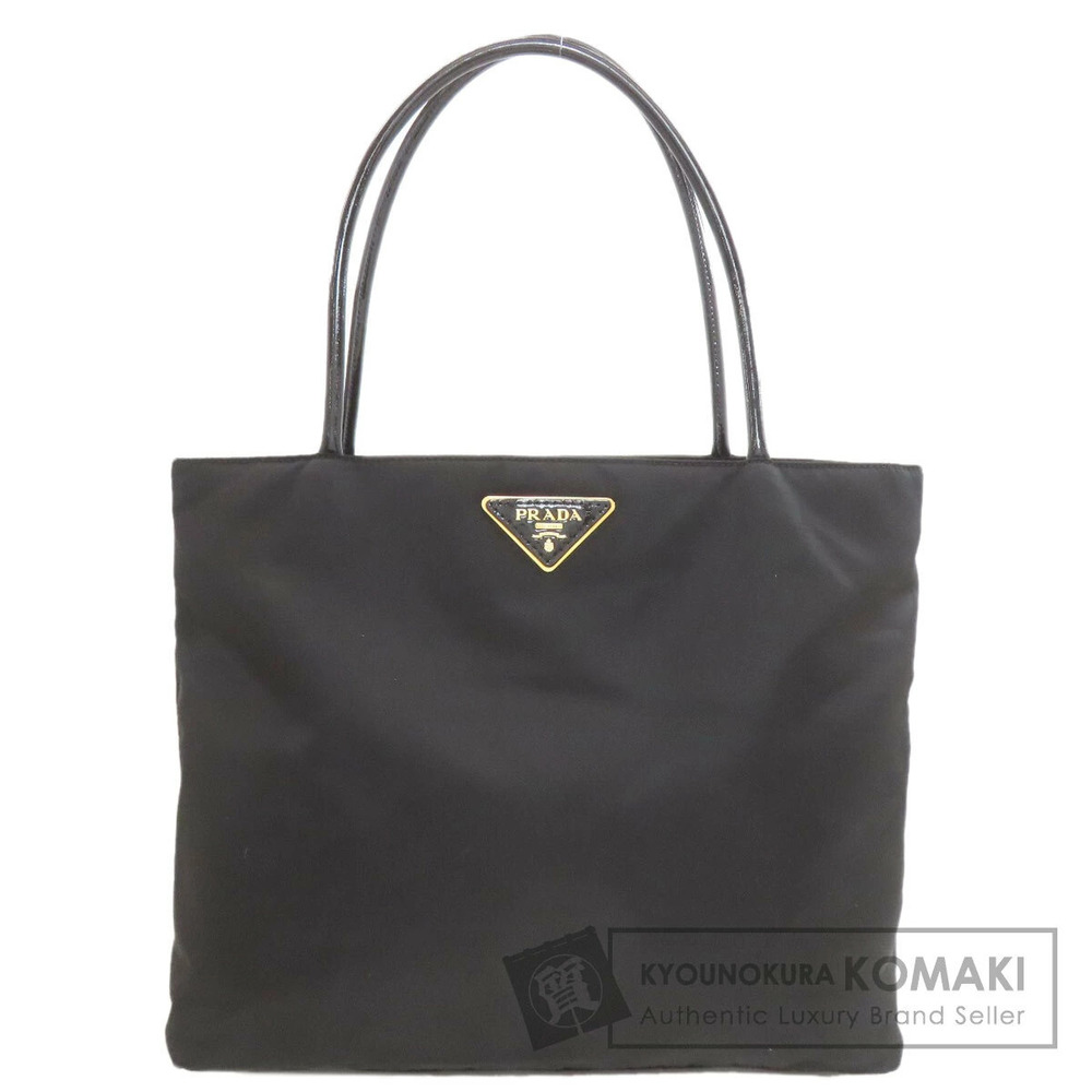 Prada Tessuto Triangle logo tote bag black